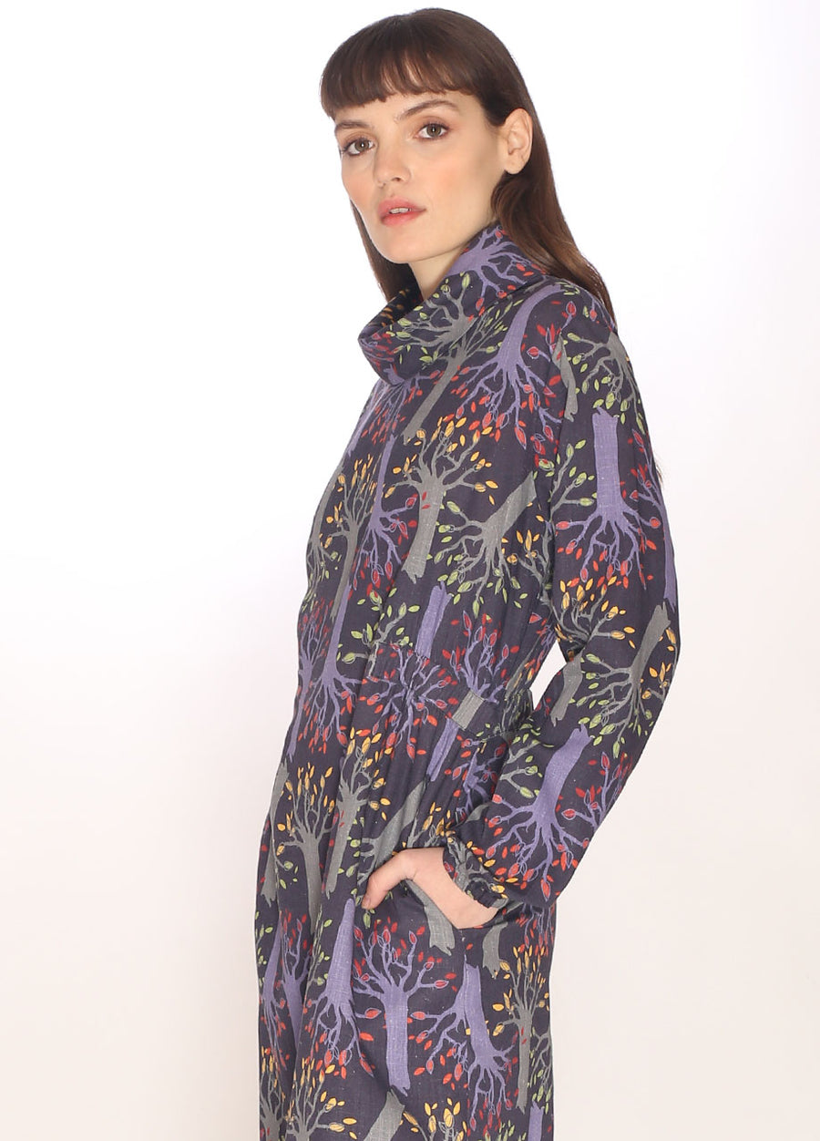 110146_TREES POLO NECK DRESS