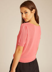 PENTAGON NECK SWEATER FUCSIA