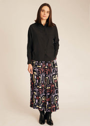 POCKETS SILKY SHIRT BLACK