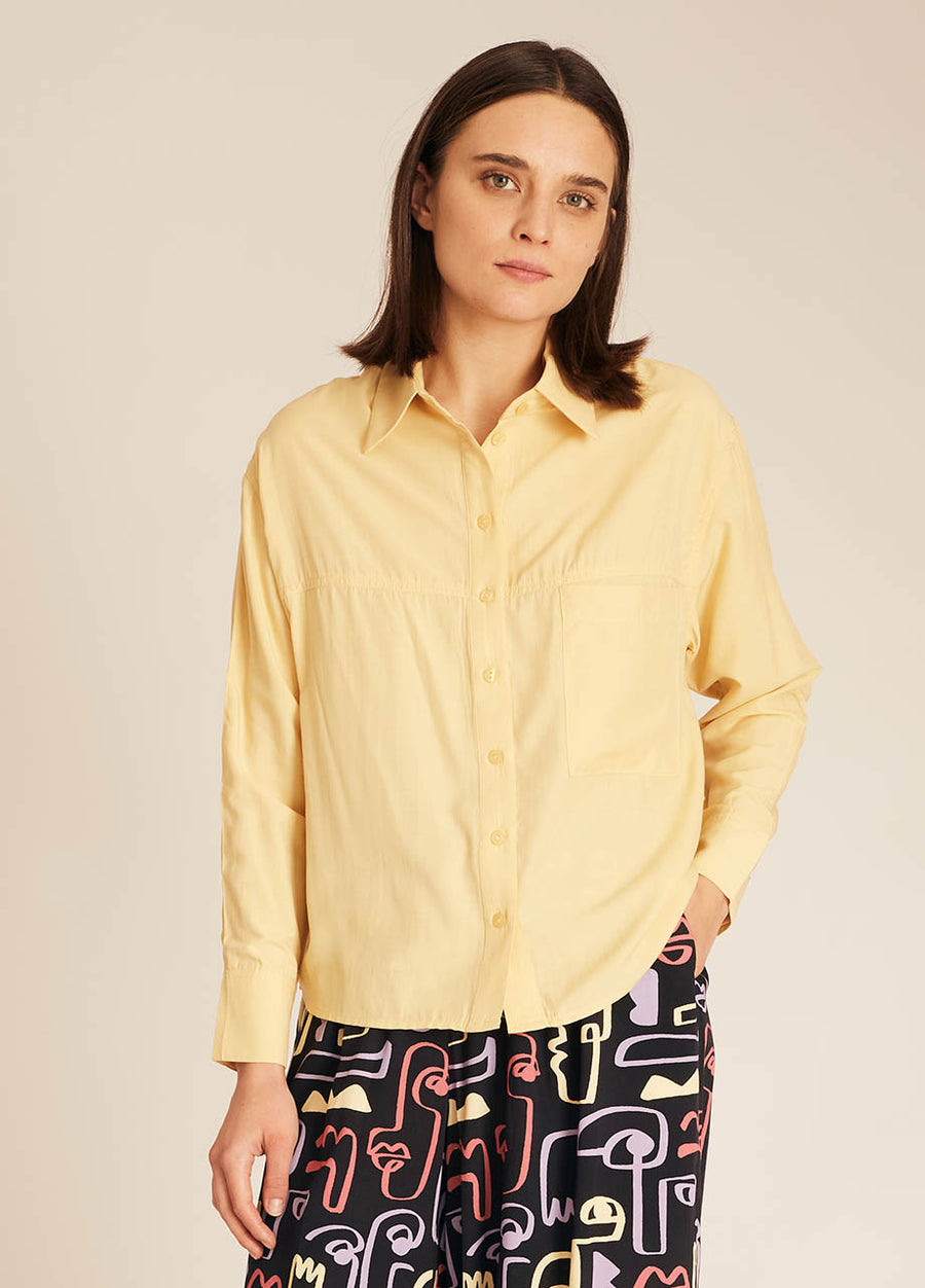 POCKETS SILKY SHIRT YELLOW