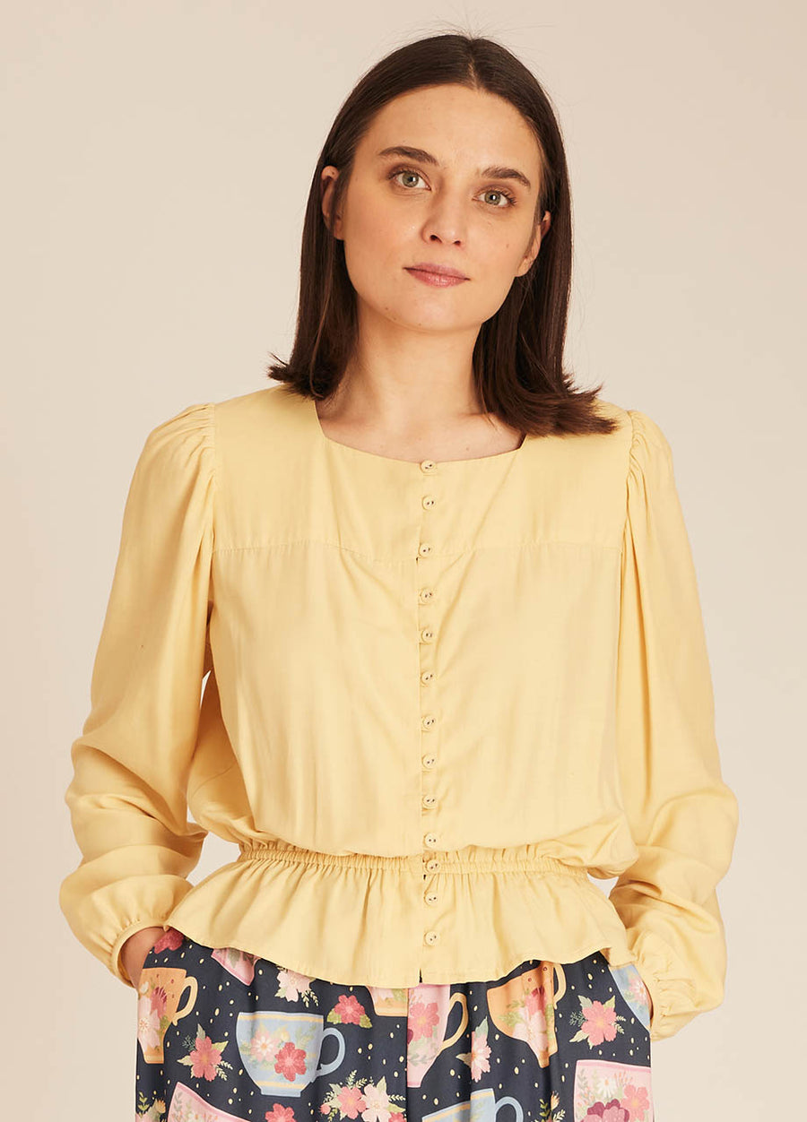 FRIL SILKY SHIRT YELLOW
