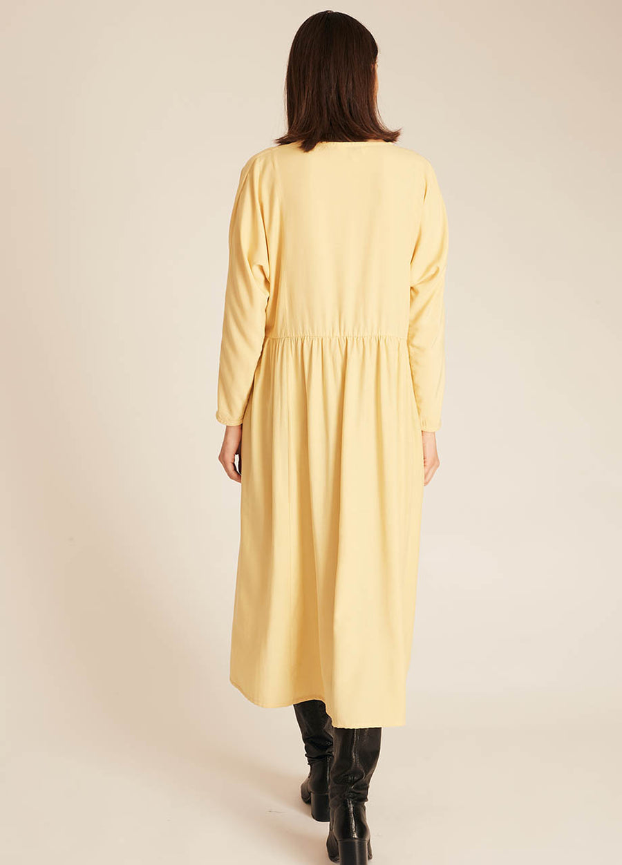 WIDE LONG DRESS YELLOW
