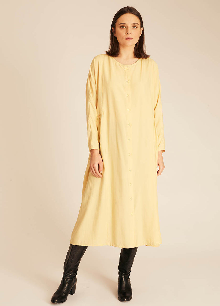 WIDE LONG DRESS YELLOW