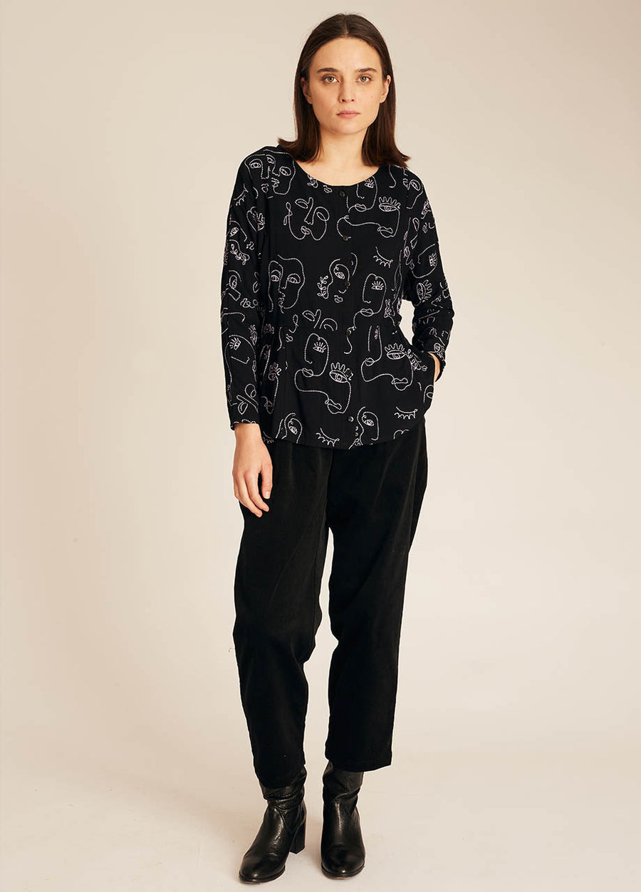 FACES EMBROIDERY SHIRT