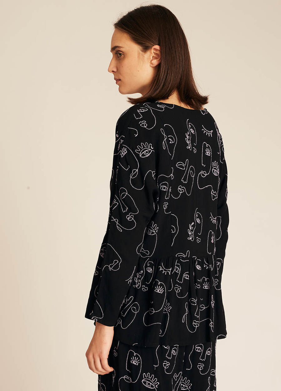 FACES EMBROIDERY SHIRT