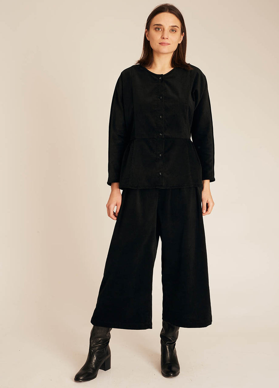 THIN CORDUROY SHIRT BLACK