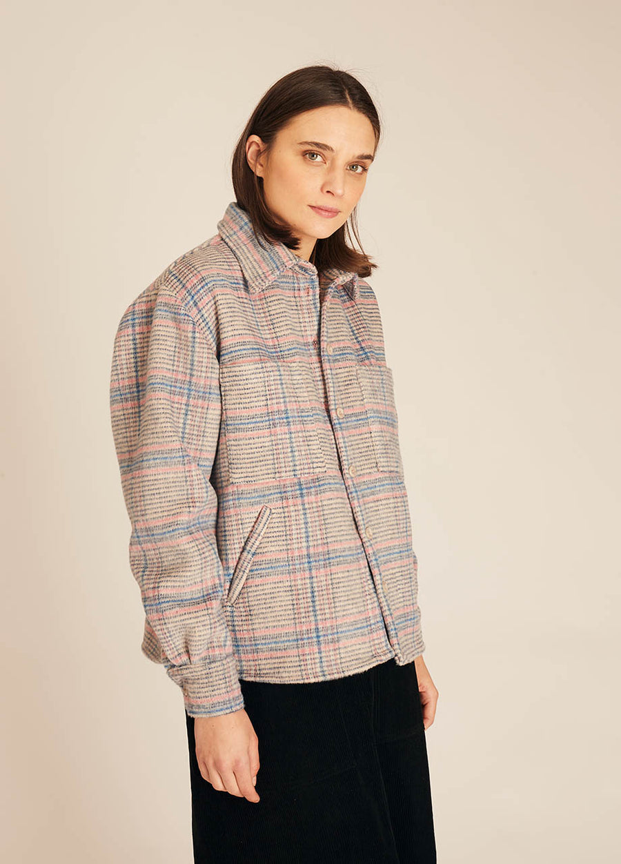 WINTER SQUARES OVERSHIRT BLUE