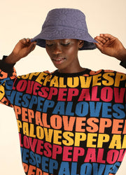 HAT DAISY EMB INDIGO