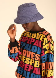 HAT DAISY EMB INDIGO