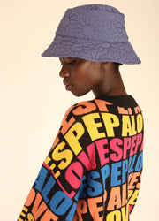 HAT DAISY EMB INDIGO