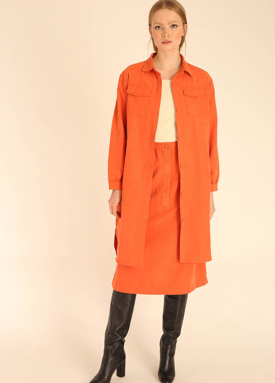 LONG OVERSHIRT PEACH