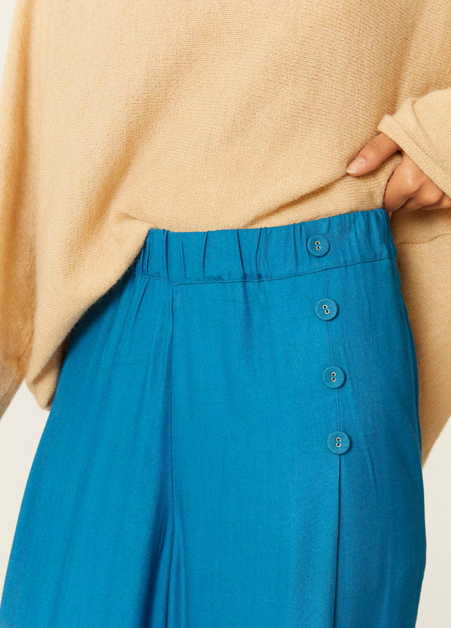 PANTALON ANCHO ECOVERO AZUL