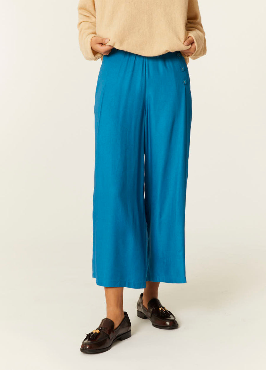 PANTALON ANCHO ECOVERO AZUL