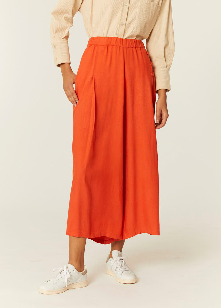 PANTALON ANCHO ECOVERO ROJO