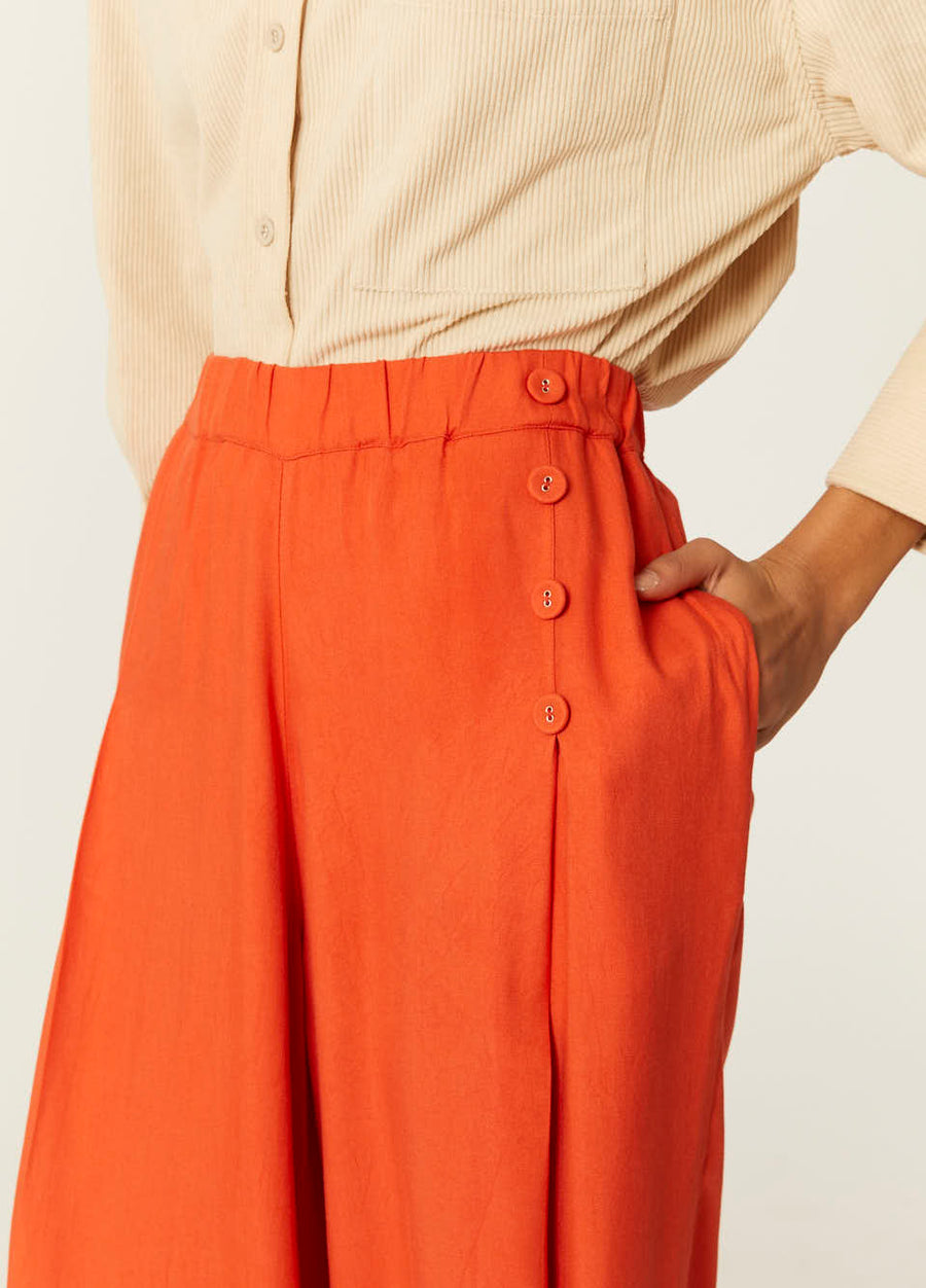 PANTALON ANCHO ECOVERO ROJO