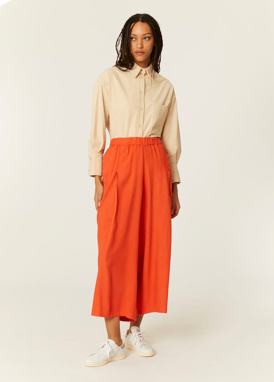 PANTALON ANCHO ECOVERO ROJO