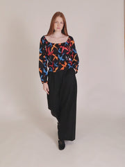 Black Tencel Trousers with Darts