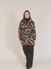 Raincoat dragonflies red lining