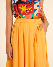 FALDA LARGA RIZADA AMARILLO