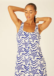 NAVY STARS LONG DRESS