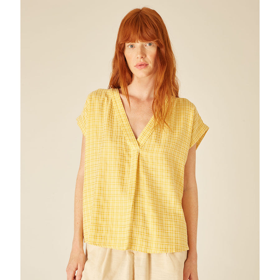 SQUARES BLOUSE YELLOW