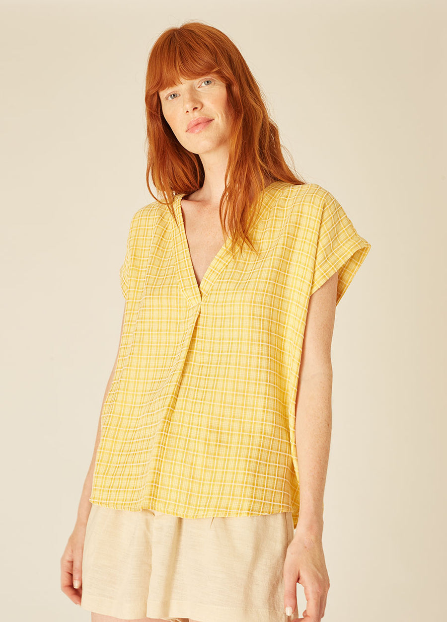 SQUARES BLOUSE YELLOW