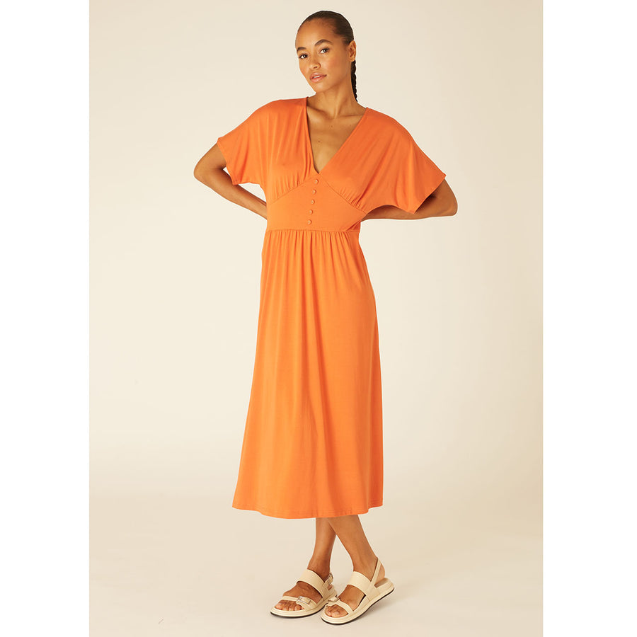V-NECK DRESS ORANGE