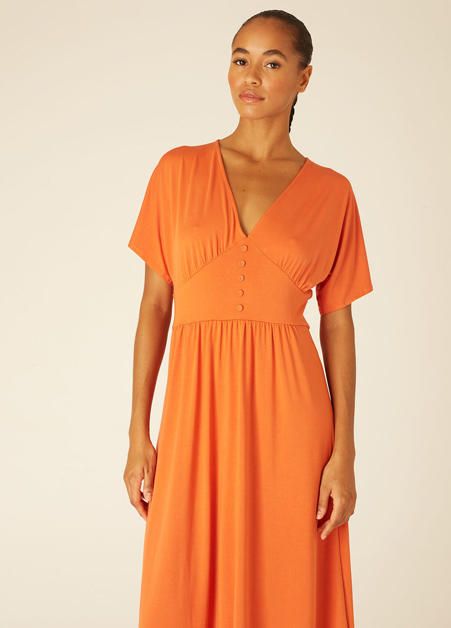 V-NECK DRESS ORANGE