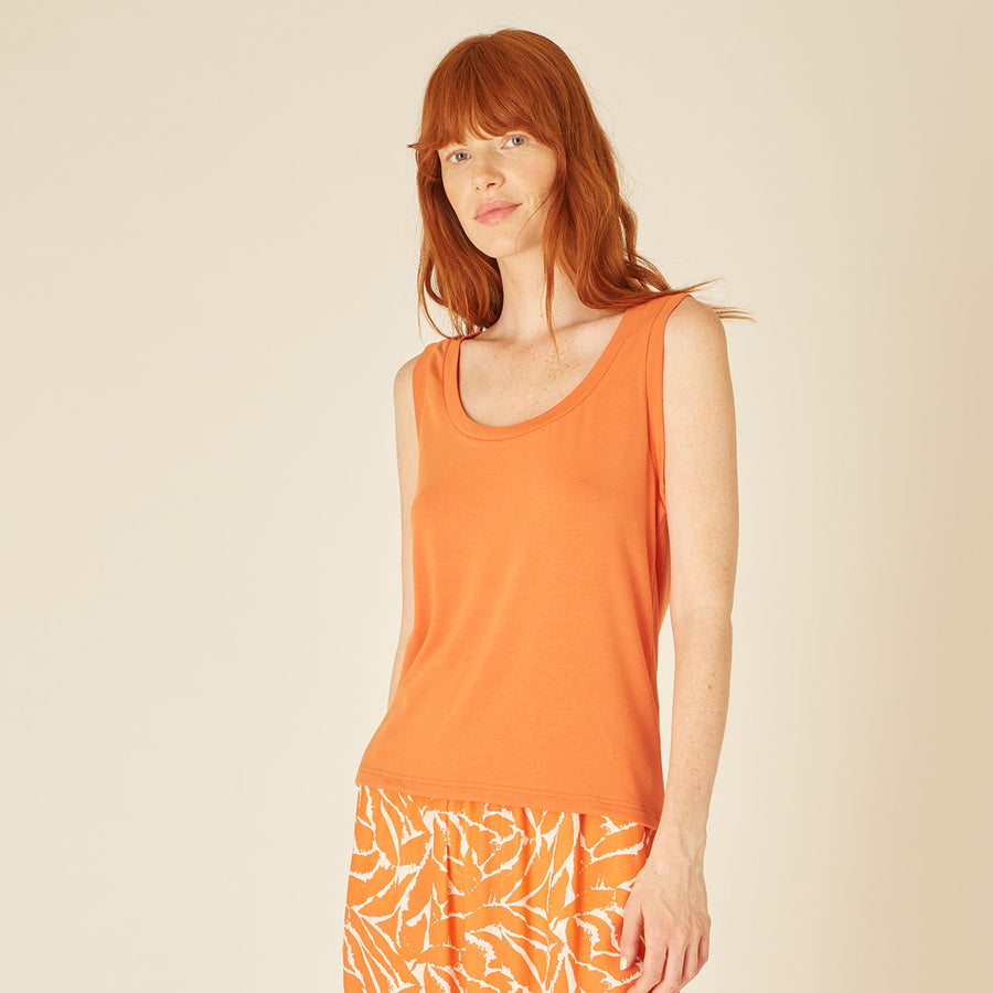 KNITTED TANK TOP ORANGE