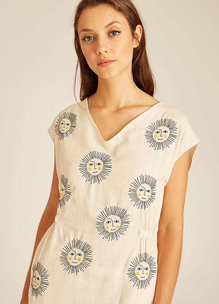 SUN EMB DRESS