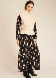 GILET IN VELLUTO A COSTE CREMA