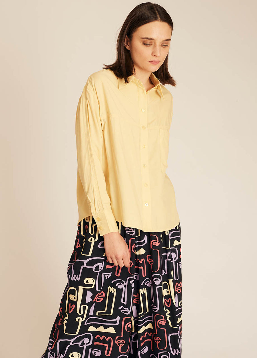 POCKETS SILKY SHIRT YELLOW