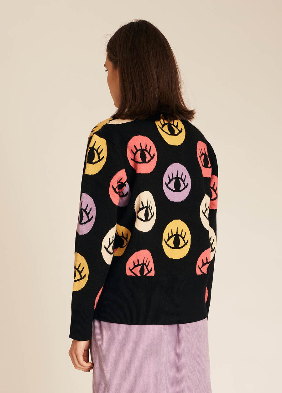 MAGLIA CON OCCHI INCROCIATI