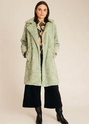 VEGAN SHEEPSKIN COAT GREEN