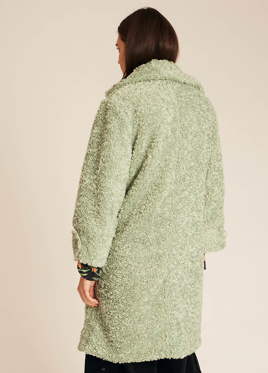 VEGAN SHEEPSKIN COAT GREEN
