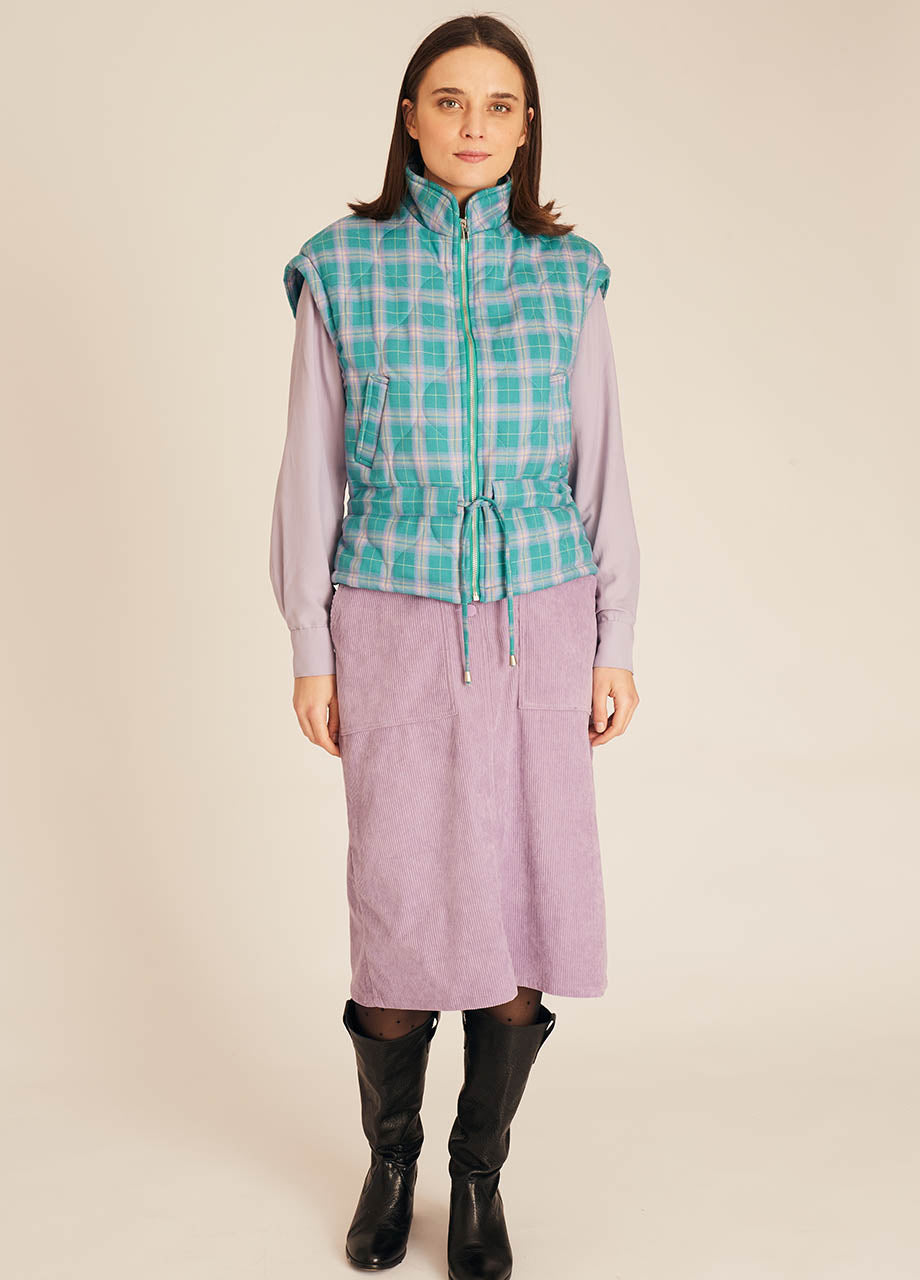 SQUARES WAISCOAT TURQUOISE