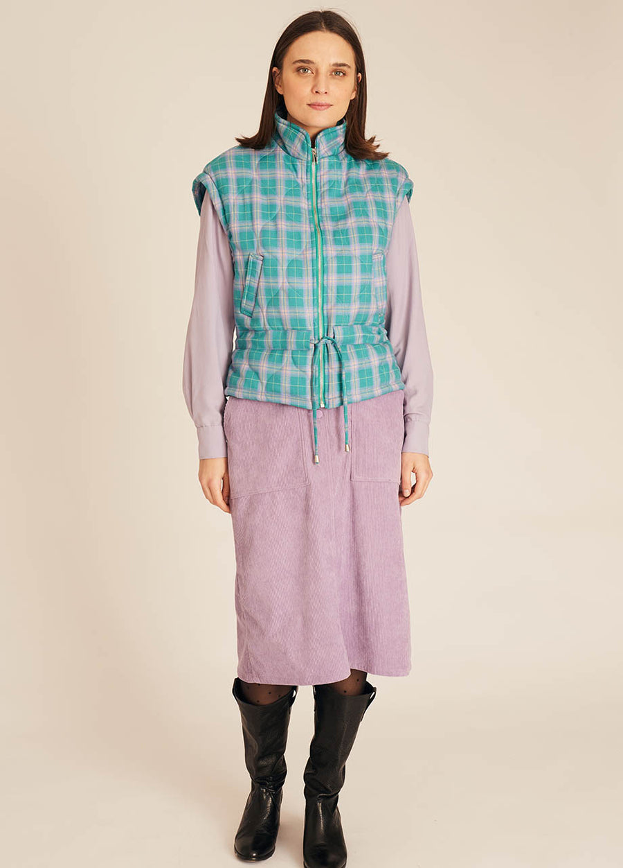 SQUARES WAISCOAT TURQUOISE