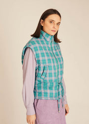 SQUARES WAISCOAT TURQUOISE
