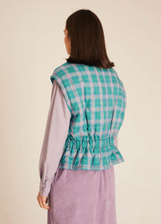SQUARES WAISCOAT TURQUOISE