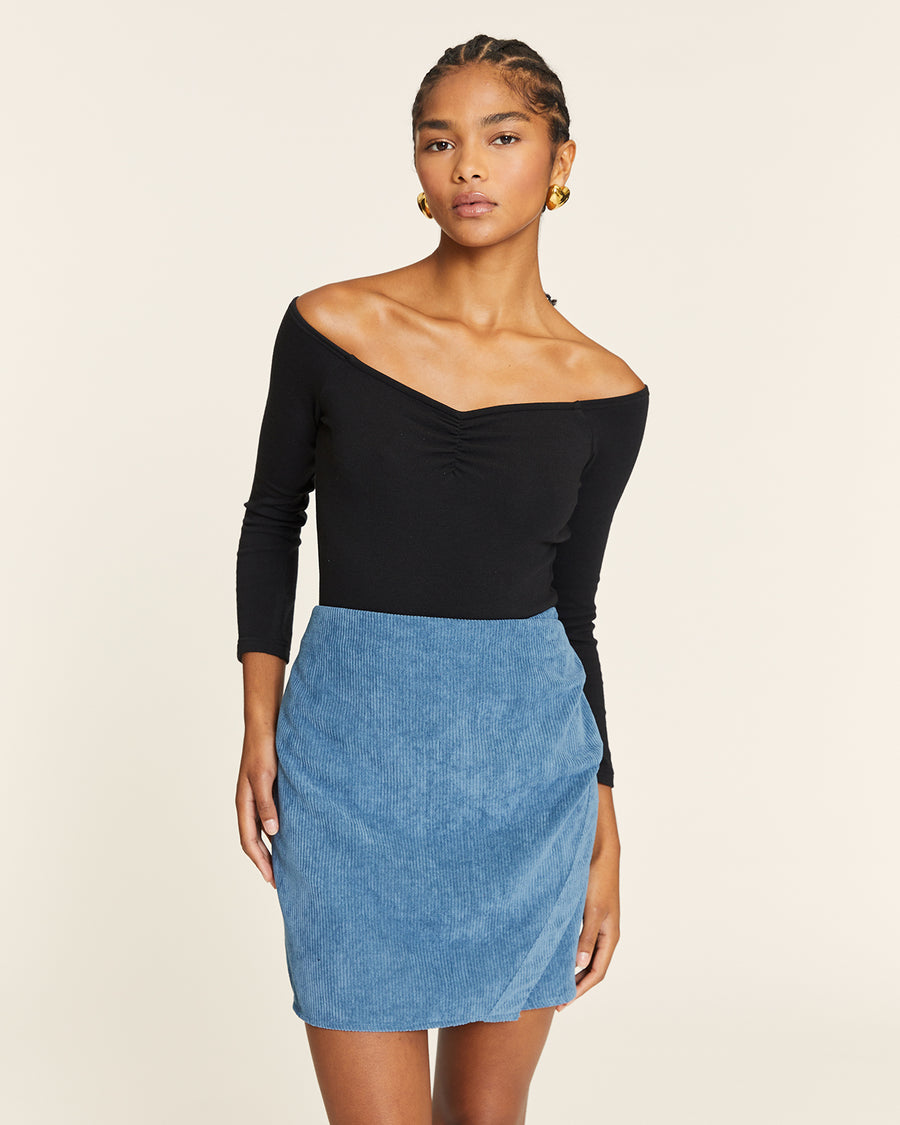 BODY CON FRUNCIDO NEGRO
