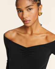 BODY CON FRUNCIDO NEGRO