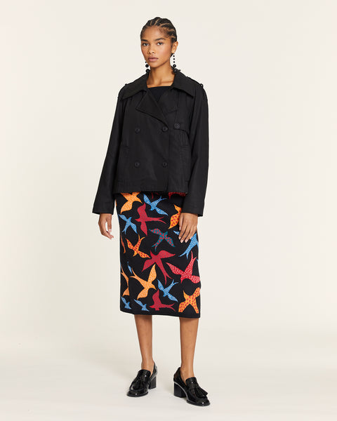 SHORT TRENCH COAT WITH BLACK PLAID LINING – Pepaloves