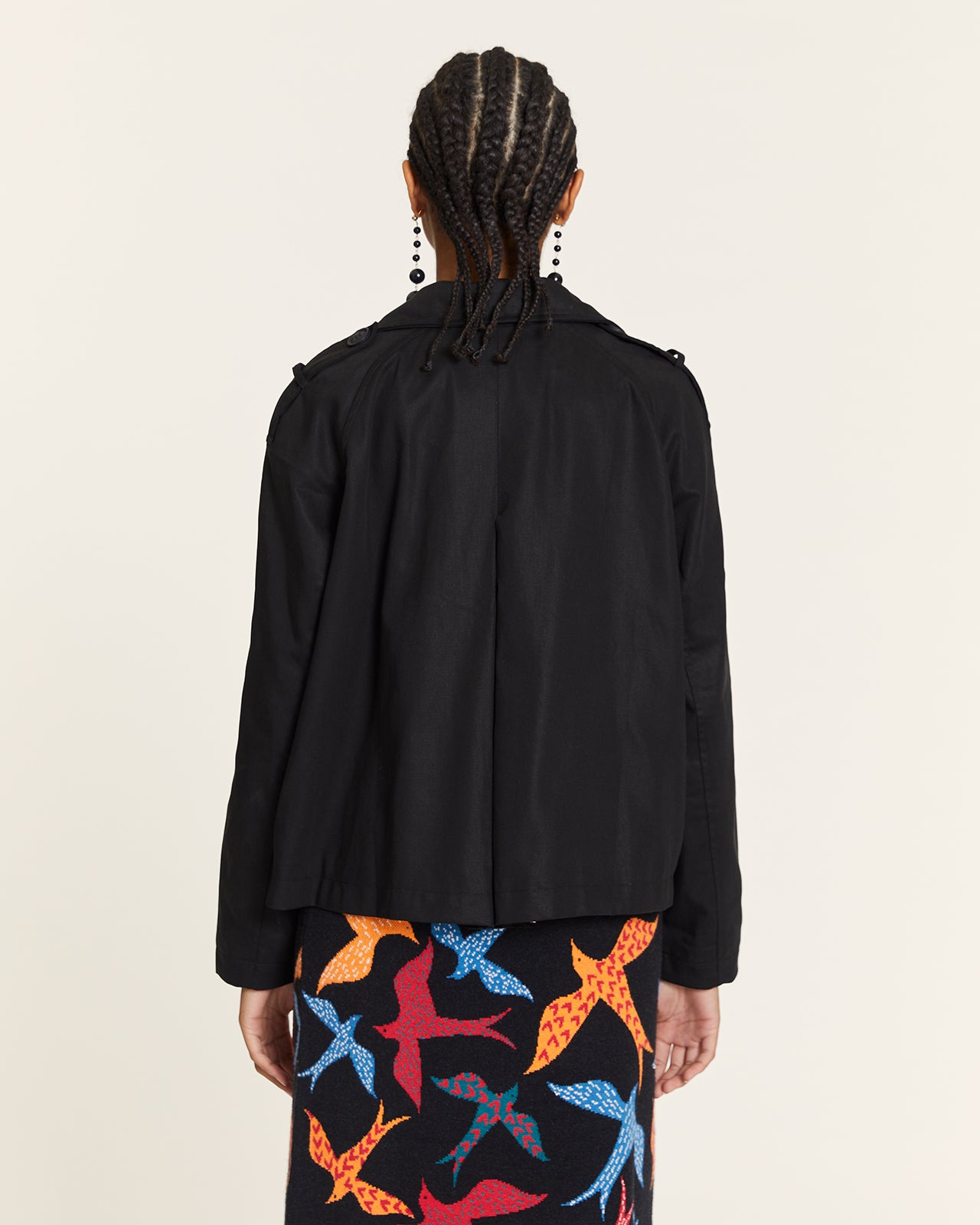 SHORT TRENCH COAT WITH BLACK PLAID LINING – Pepaloves