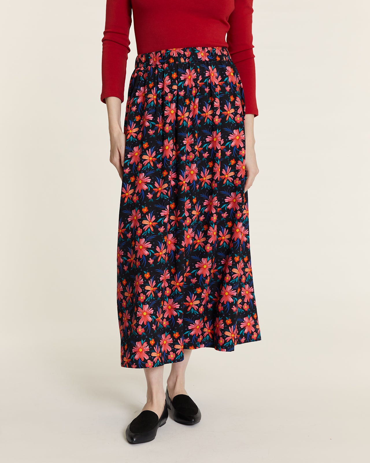 FALDA FLORAL RIZADA