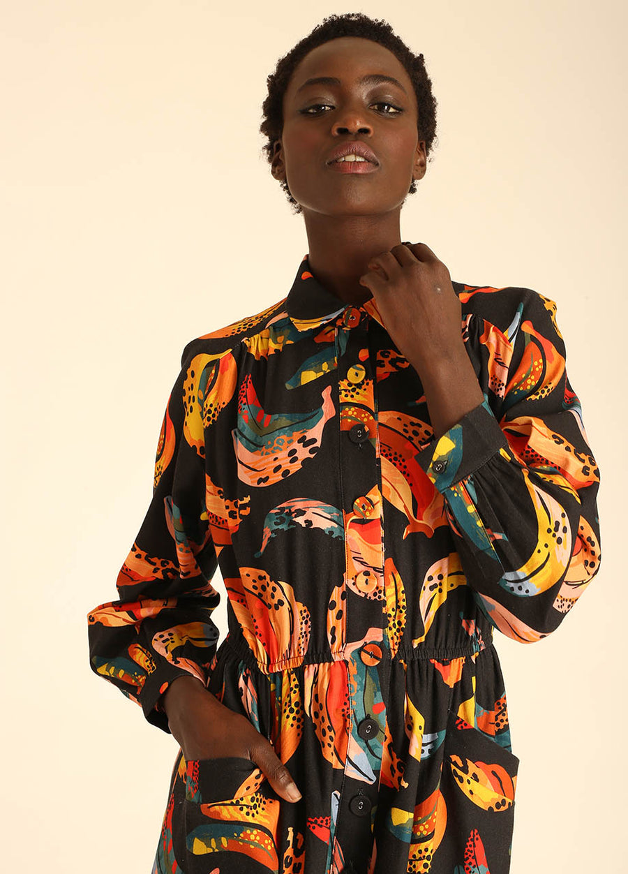 POP BANANAS LONG DRESS