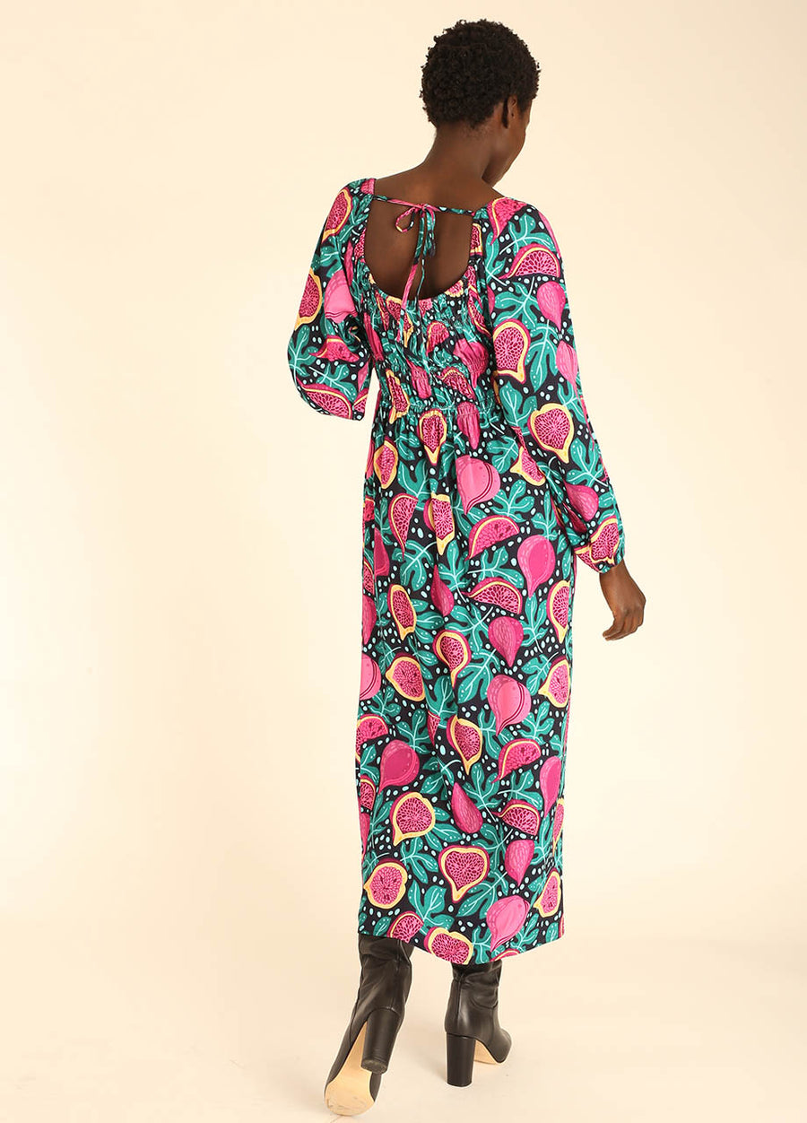 FIGS DRESS RUFFLED CHEST