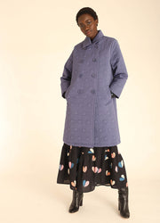 COAT DAISY EMBR INDIGO