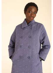 COAT DAISY EMBR INDIGO