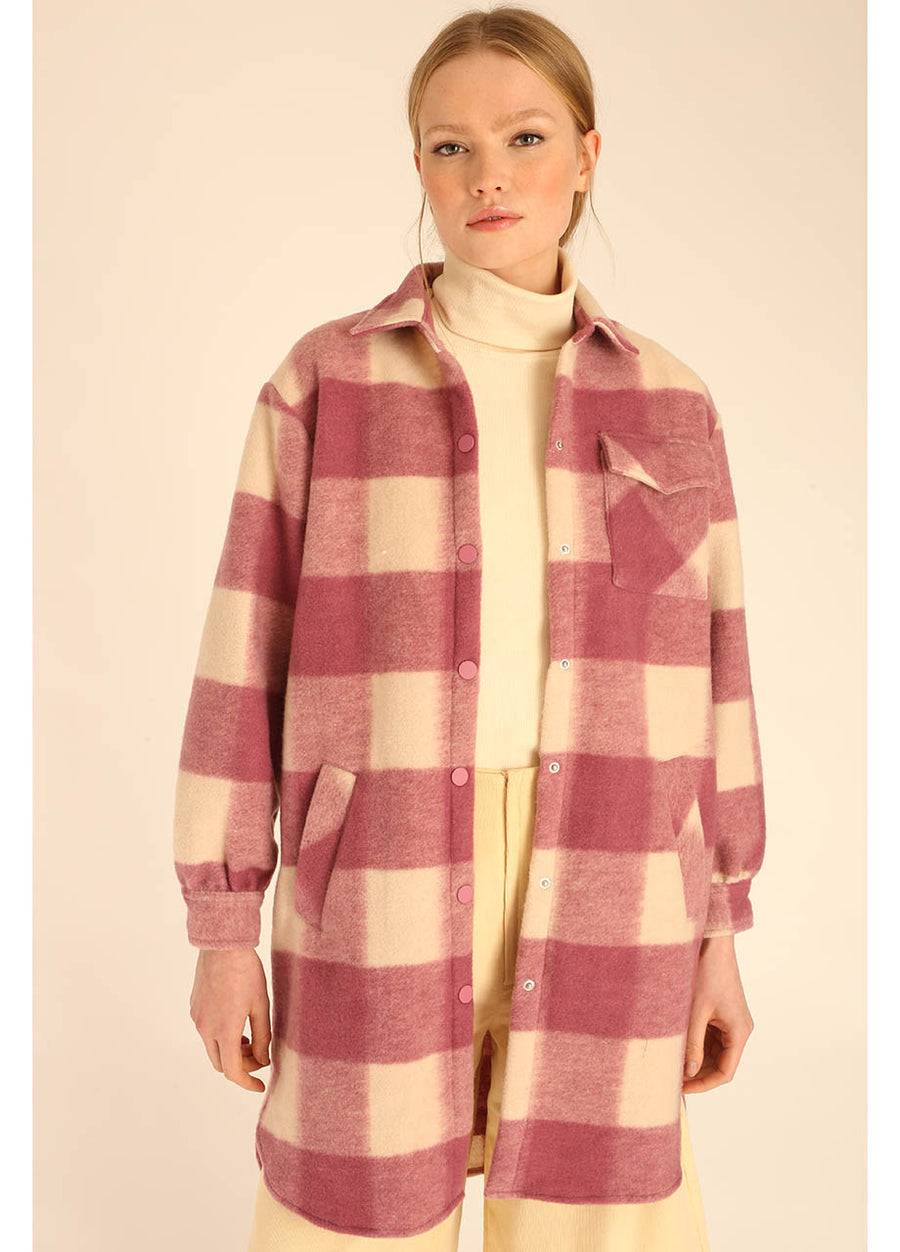 SQUARES OVERSHIRT ROSE