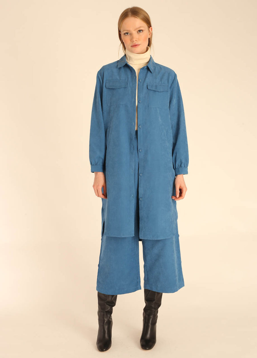 LONG OVERSHIRT BLUE